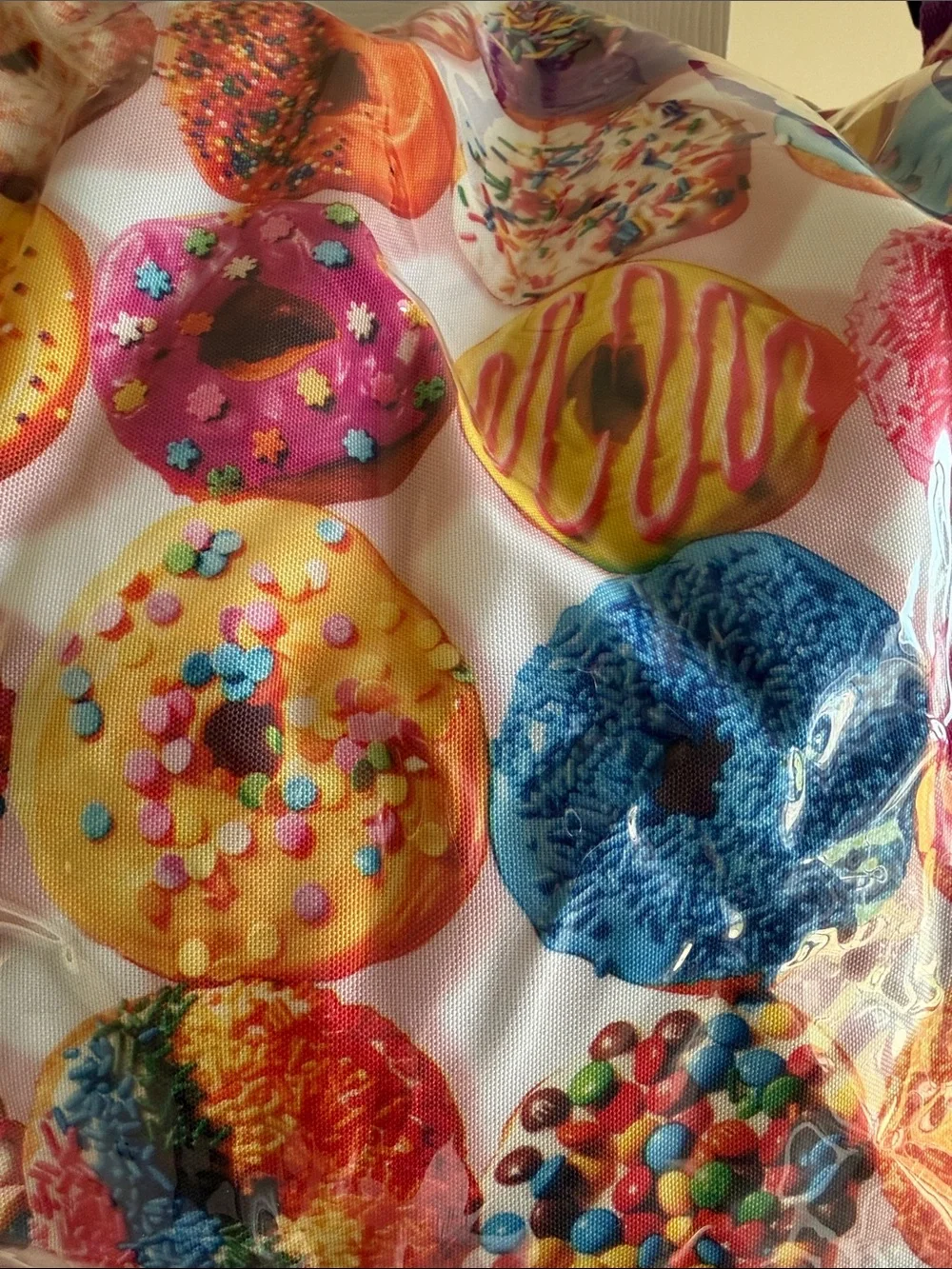 iScream Kids Donut Print Water Resistant Tote Bag with Purple Strap